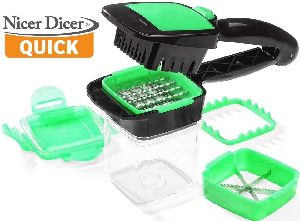 Універсальна овочерізка подрібнювач Nicer Dicer Quick 5 в 1 Green мультислайсер від компанії Інтернет-магазин  towershop.online - фото 1