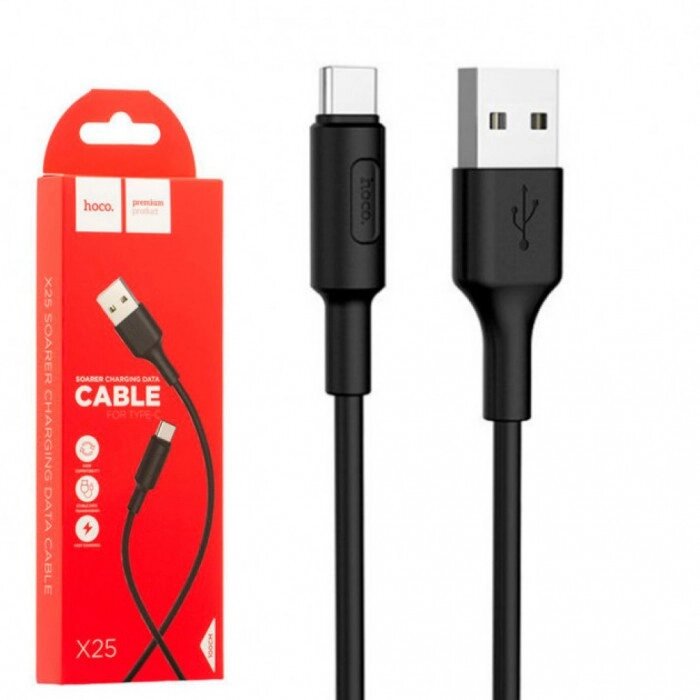 USB дата-кабель Hoco X25 Soarer Type-C 1 метр чорний від компанії Інтернет-магазин  towershop.online - фото 1