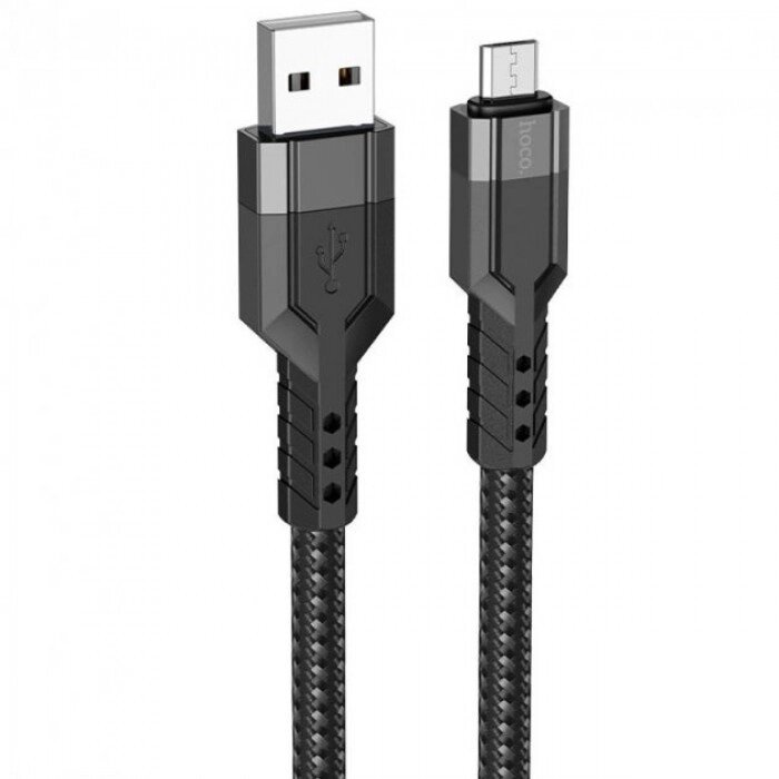 USB Phone Chable - Micro USB Hoco U110 Extra Durabiles 2.4a Black від компанії Інтернет-магазин  towershop.online - фото 1