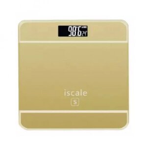 Терези підлогові електронні iScale 2017D 180кг (0,1кг), з температурою, Побутові ваги. Колір: золотий