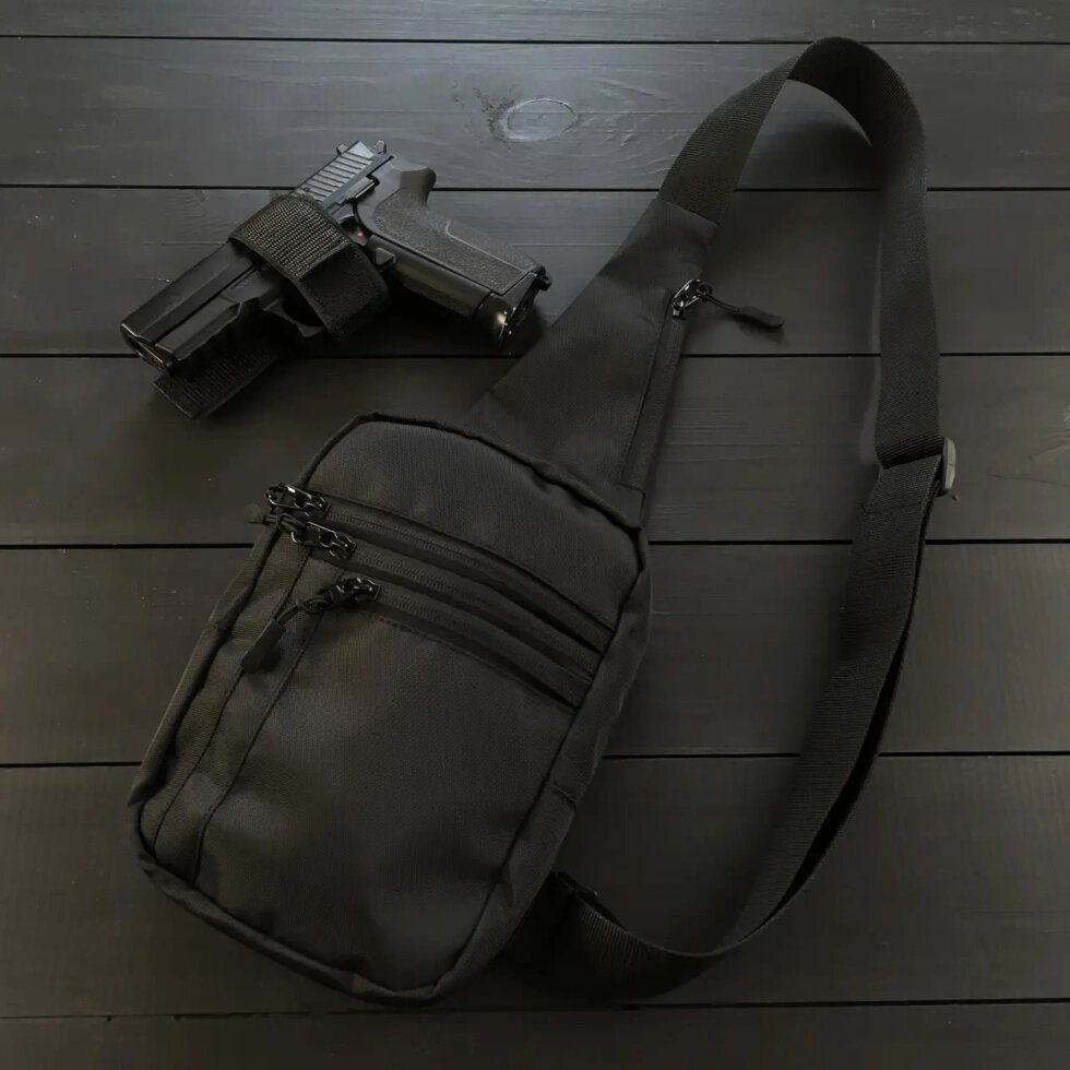Якісна тактична сумка з кобурою, чоловіча сумка чорна з кордурі месенджер, Тактичний месенджер від компанії Інтернет-магазин  towershop.online - фото 1