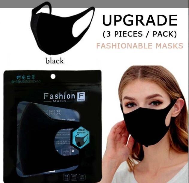 Захисна маска, багаторазова використання, тканина, маска чорної моди від компанії Інтернет-магазин  towershop.online - фото 1
