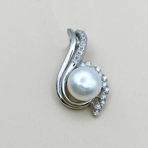 Кулон срібний з перлами і кубічним цирконієм 1,75 г