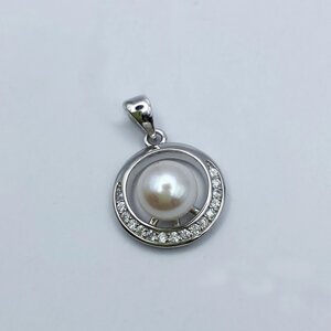 Кулон срібний з перлами і кубічним цирконієм 1,84 г