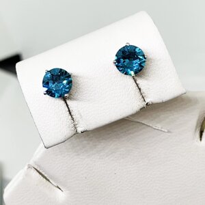 Сережки срібні з кристалами Swarovski d=6 1,6 г