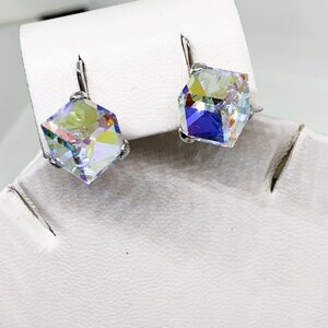 Сережки срібні з кристалами Swarovski 3 г