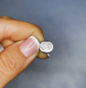 Шарм серебряный с кубическим цирконием "Сердце" 2,66 г