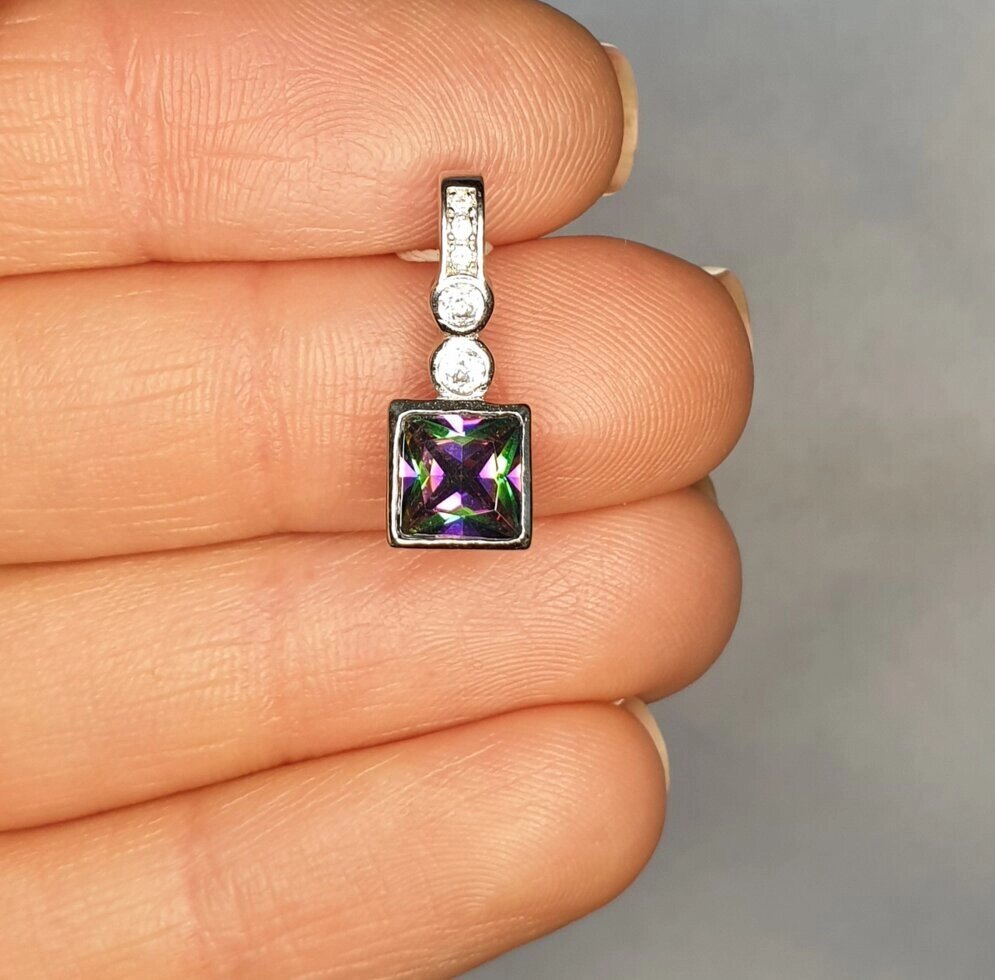 Срібний кулон з Mystic Topaz та кубічним цирконієм 1,97 г від компанії ПП Аргентум - фото 1