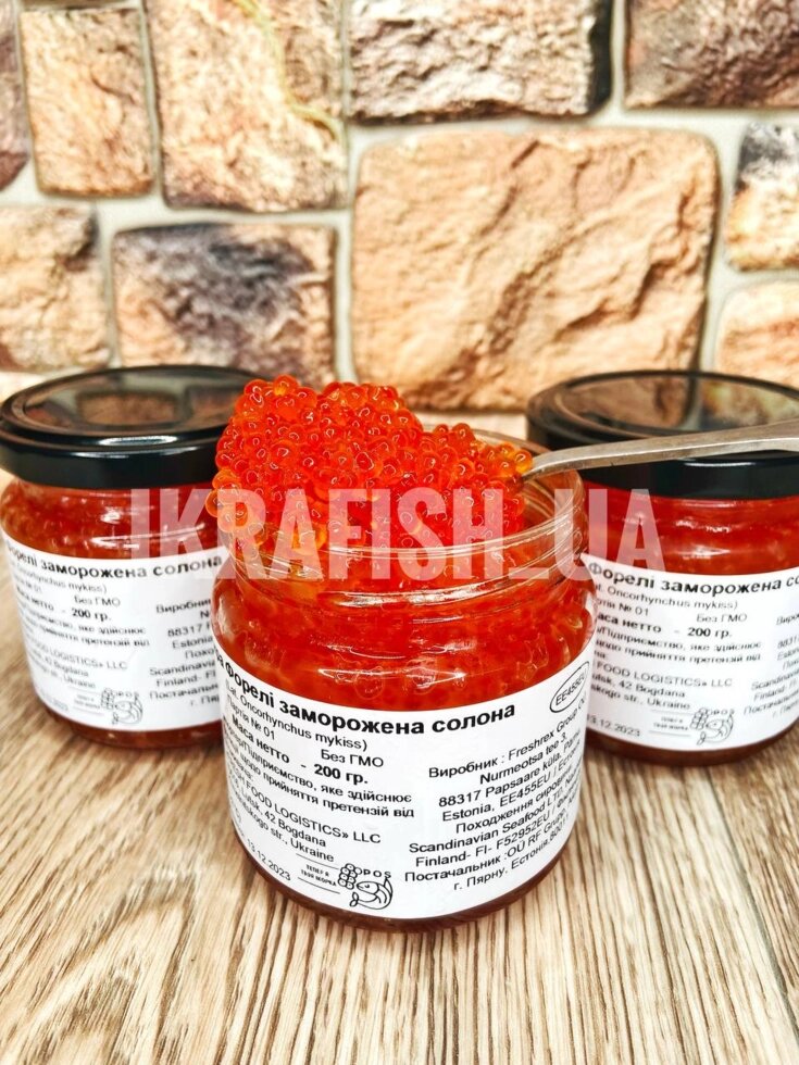 Красная икра форели натуральная 200 грамм ##от компании## Ikrafish_ua - ##фото## 1