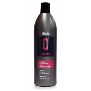 Шампунь для фарбованого волосся з екстрактом чорниці C COLORE 1000 мл, Mirella Professional