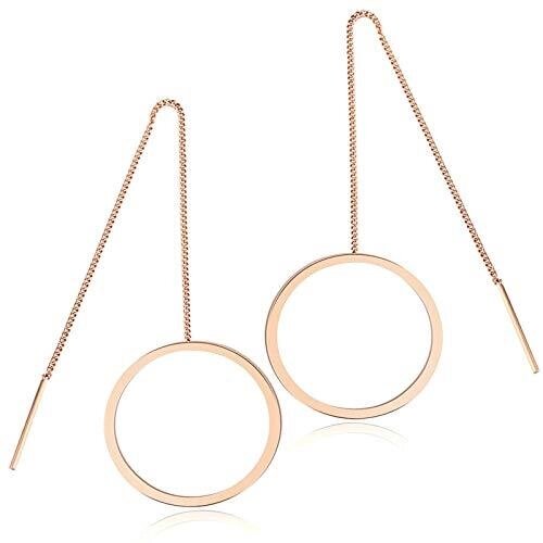 Круглі сережки-протяжки рожеве золото від компанії Інтернет-магазин "BUY-OPT" - фото 1