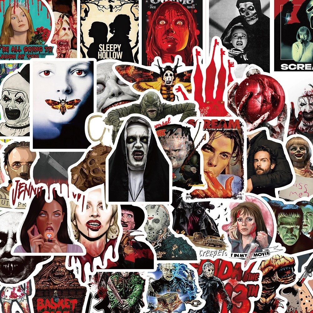 Набір наклейок Horror 50 шт, стікери самоклеючі від компанії Інтернет-магазин "BUY-OPT" - фото 1