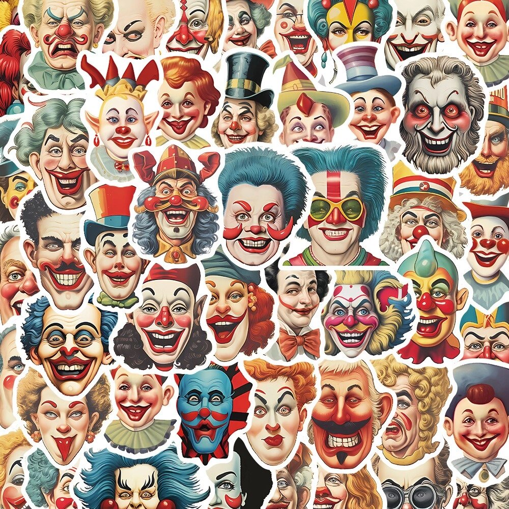 Набір наклейок Клоуни 50 шт, стікери самоклеючі від компанії Інтернет-магазин "BUY-OPT" - фото 1