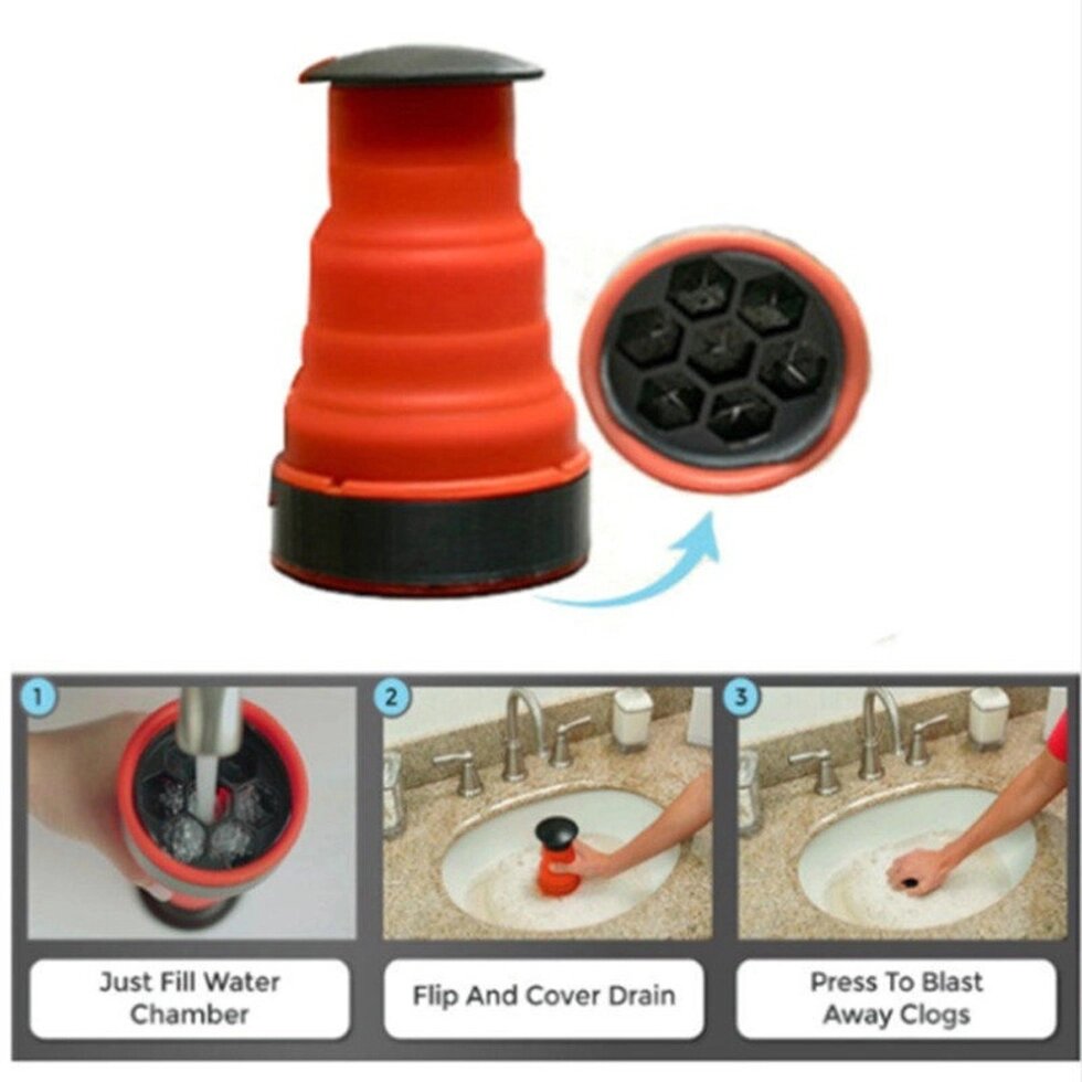Ручний плунжер для раковини Water Drain Clog Cannon ##от компании## Інтернет-магазин "BUY-OPT" - ##фото## 1