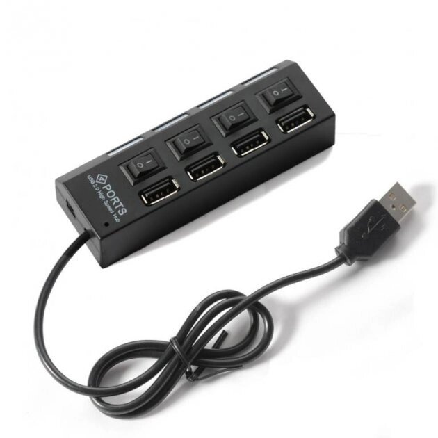 USB концентратор 4 Port USB Hub від компанії Інтернет-магазин "BUY-OPT" - фото 1