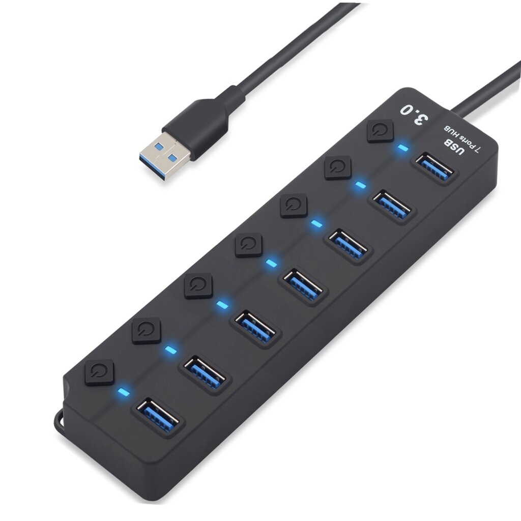 USB концентратор 7 Port USB Hub 3.0 від компанії Інтернет-магазин "BUY-OPT" - фото 1