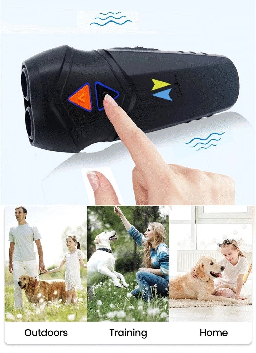 Відлякувач собак ультразвуковий з ліхтариком, функцією дресирування Ultrasonic PU70 від компанії Інтернет-магазин "BUY-OPT" - фото 1