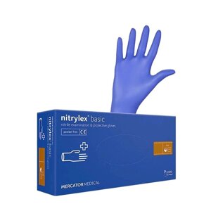 Рукавички нітрилові непудровані NITRYLEX BASIC р. XS, 100