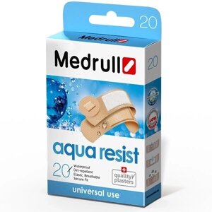 Пластир Medrull "Aqua Resist", з полімерного матеріалу, кількість 20шт.