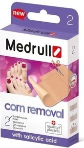 Пластир Medrull, в стріпах, для зняття мозолів, розмір 4*6 см. 2 шт.