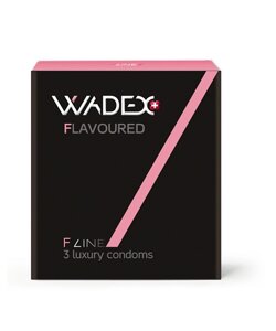 Презервативи Wadex Flavoured в ароматизованій силіконовій змазці з накопичувачем (3 шт.)