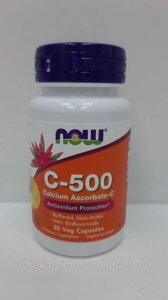 Дієтична добавка NOW вітамін с-500 аскорбат кальцію-с у капсулах №30