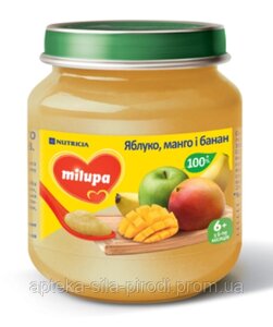 Фруктове пюре Milupa (Мілупа) Яблуко, манго і банан, 125 г
