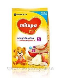 Молочна каша Milupa Милупа мультизлакова з сумішшю фруктів для дітей від 7 місяців, 210 г