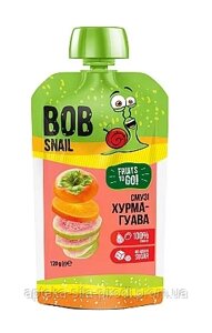 Натуральне пюре фруктове Snail Bob Pouch Смузі Хурма-гуава Равлик Боб 120 г
