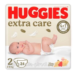 Підгузки Хаггіс Huggies Extra Care Size Розмір 2 (3-6 кг), 24шт.