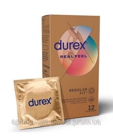 Презервативи з синтетичного латексу Durex Real Feel Дюрекс натуральні відчуття, 12 штук