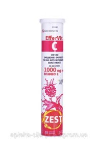 ZEST EfferVit З ЗЕСТ Еффервіт таблетки шипучі№ 20 вітамін З 1000 мг (mg)