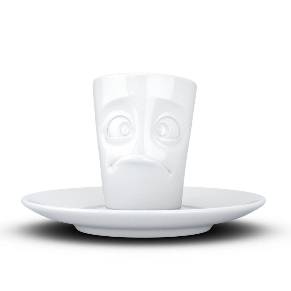 Чашка еспрессо (80 мл) з блюдцем з фарфору "Спантеличений" Tassen TASS21301/TA від компанії "Cronos" поза часом - фото 1