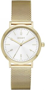 Годинники наручні жіночі DKNY NY2742 кварцові, "міланський" браслет кольору жовтого золота, США