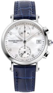 Годинники наручні жіночі з діамантами frederique constant classic chronograph ladies FC-291MPWD2r6