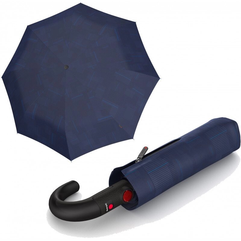 Чоловіча парасолька складана Knirps T. 260 Crook Handle Challenge Blue Kn95 3260 8434 від компанії "Cronos" поза часом - фото 1