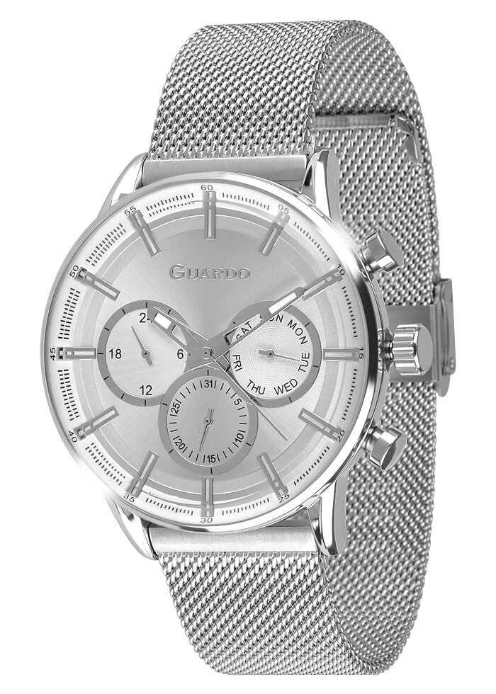 Чоловічі наручні годинники Guardo 012670-1 (m. SS) від компанії "Cronos" поза часом - фото 1