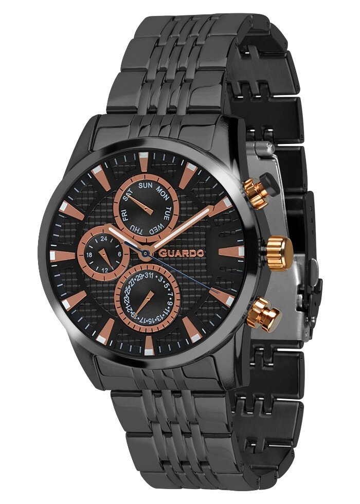 Чоловічі наручні годинники Guardo P011653(m) BB від компанії "Cronos" поза часом - фото 1