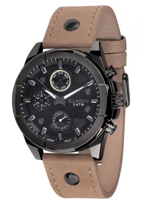 Чоловічі наручні годинники Guardo P10281 BBBr від компанії "Cronos" поза часом - фото 1