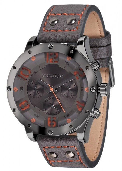Чоловічі наручні годинники Guardo P10630 GrGrGr від компанії "Cronos" поза часом - фото 1