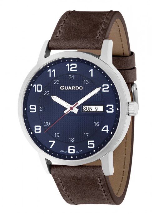 Чоловічі наручні годинники Guardo P10656 SBlBr від компанії "Cronos" поза часом - фото 1