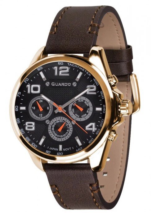 Чоловічі наручні годинники Guardo P10658 GBrBr від компанії "Cronos" поза часом - фото 1