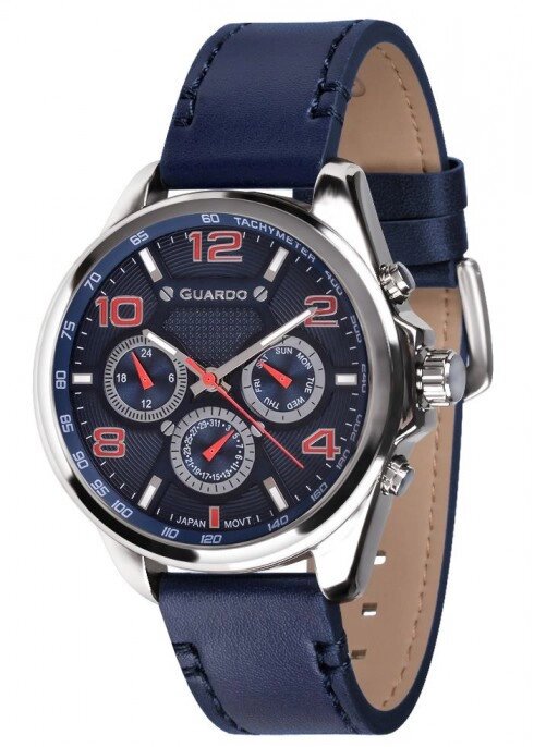 Чоловічі наручні годинники Guardo P10658 SBlBl від компанії "Cronos" поза часом - фото 1