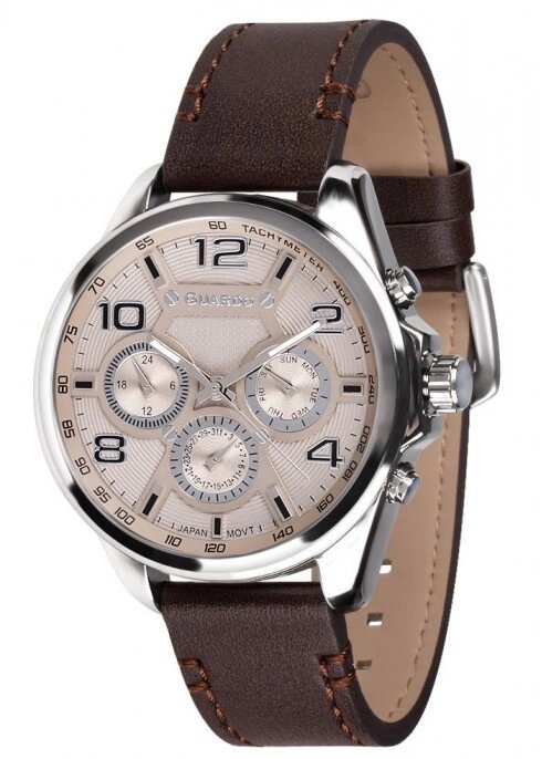 Чоловічі наручні годинники Guardo P10658 SGrBr від компанії "Cronos" поза часом - фото 1