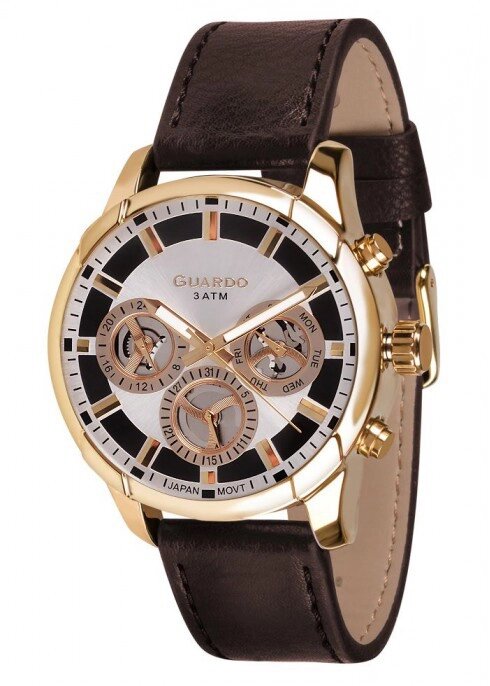 Чоловічі наручні годинники Guardo P10947 GWBr від компанії "Cronos" поза часом - фото 1