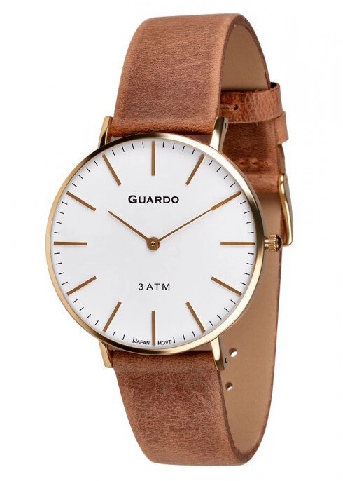 Чоловічі наручні годинники Guardo P11014 GWBr від компанії "Cronos" поза часом - фото 1