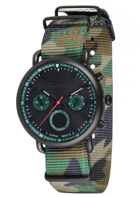 Чоловічі наручні годинники Guardo P11146 Green від компанії "Cronos" поза часом - фото 1