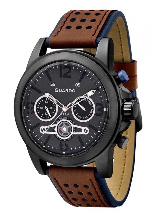 Чоловічі наручні годинники Guardo P11177 GrGrBr від компанії "Cronos" поза часом - фото 1