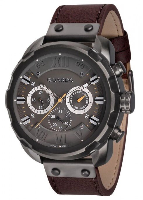 Чоловічі наручні годинники Guardo P11179 GrGrBr від компанії "Cronos" поза часом - фото 1