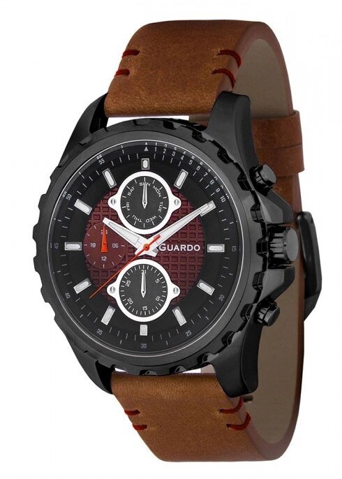 Чоловічі наручні годинники Guardo P11252 BBBr від компанії "Cronos" поза часом - фото 1